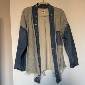 Free People Mixed Fabric Top